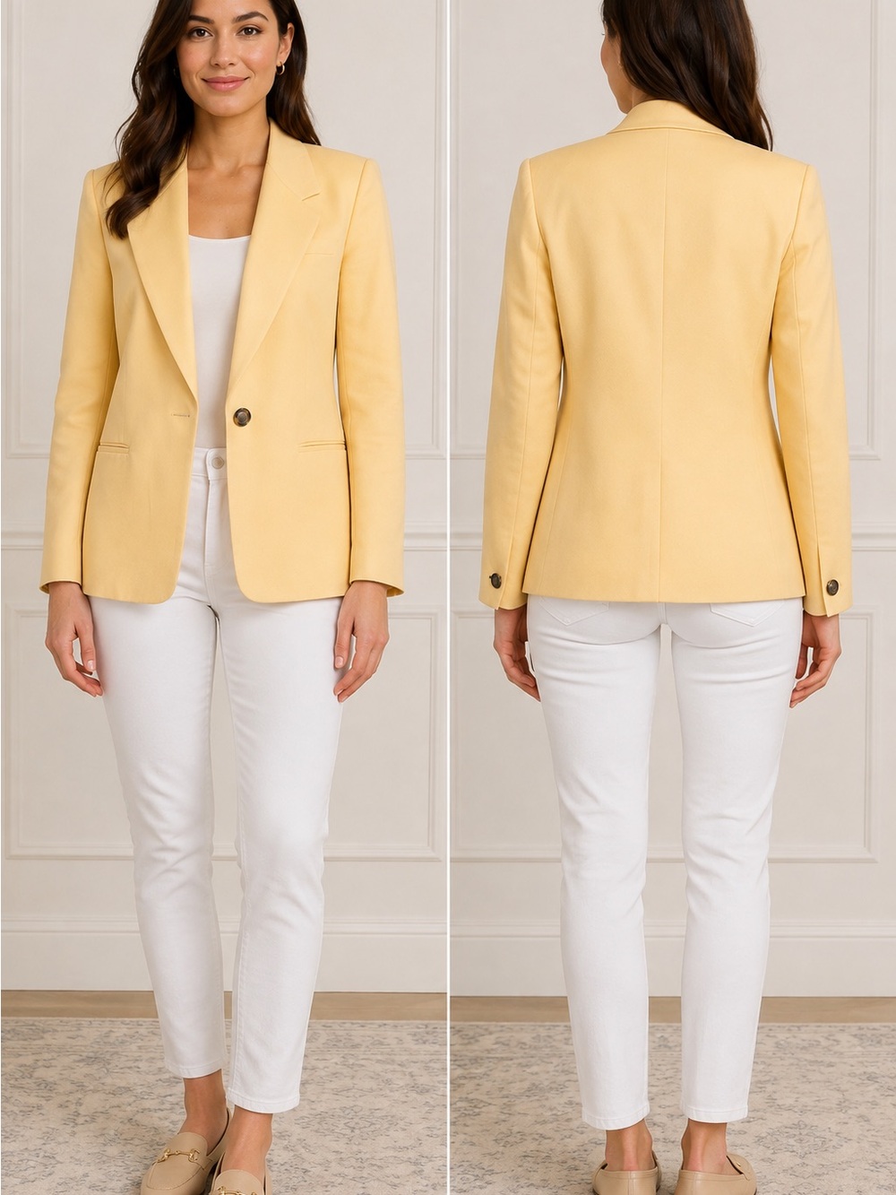 Vintage Talbots 6P Yellow Single
Button Blazer